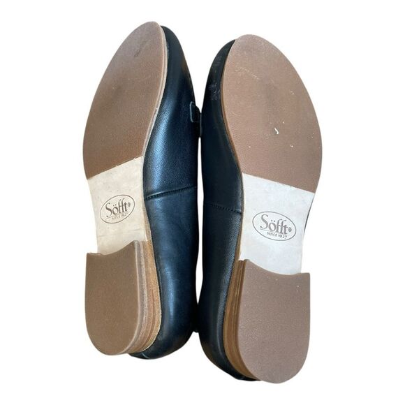 New Sofft Kadyn Black Leather Loafers Silver Chain Size 9 Classic Preppy Office - Picture 5 of 8